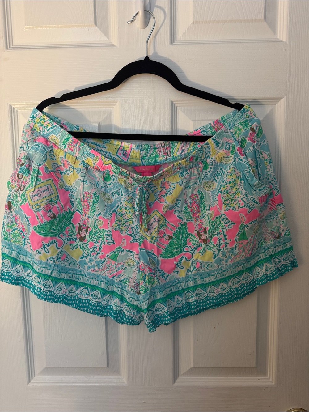 Lilly Pulitzer New Resort print-Beach preppy, Mint, Pink & Yellow Shorts size:XL
